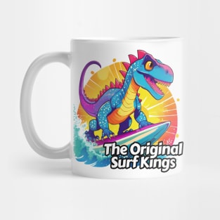 Anime Dinosaur Surfing Funny T-rex Mug